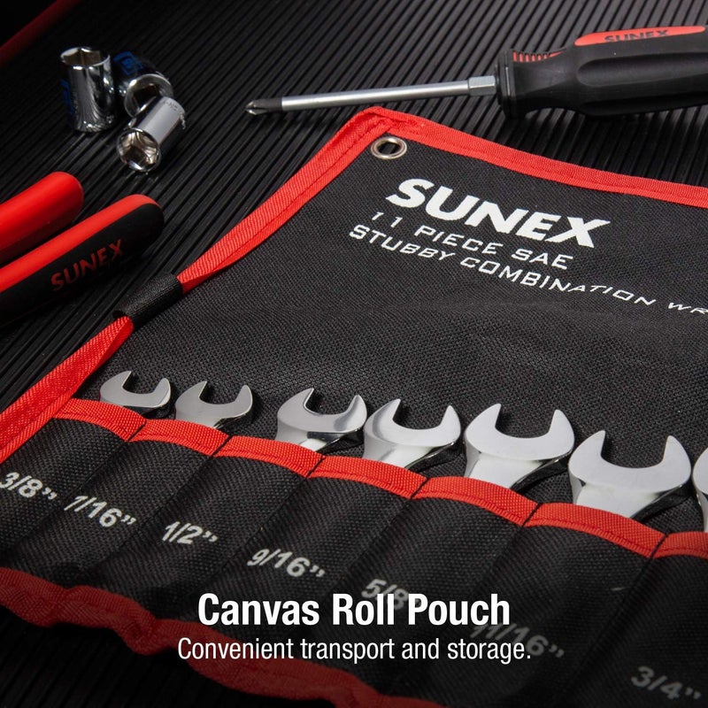 Sunex Tools 9930 11-Piece SAE Stubby Combination Wrench Set, 3/8-Inch to 1-Inch - Image 5